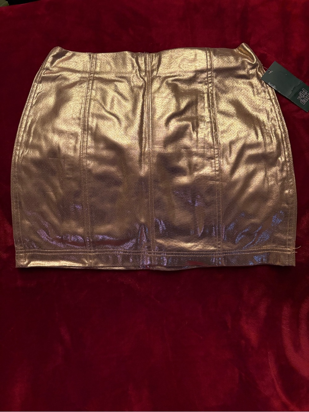 Wild fable Women's Mid-Rise Mini Skirt -champagne